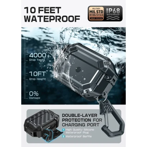 Apple AirPods Pro 3 tok Supcase Unicorn Beetle Pro MagSafe IP68 fekete - 3