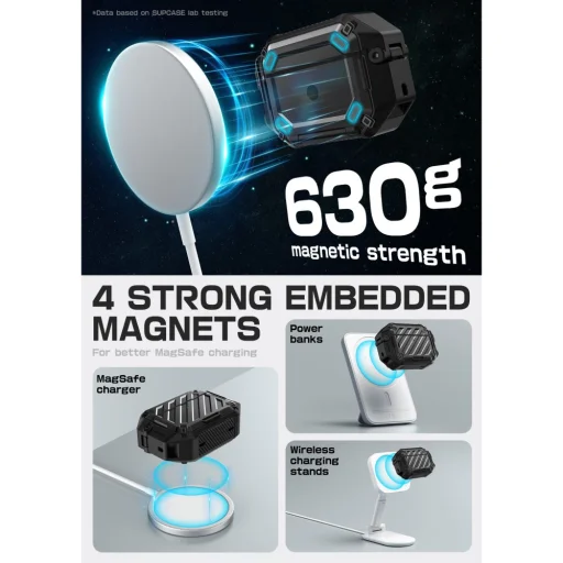 Apple AirPods Pro 3 tok Supcase Unicorn Beetle Pro MagSafe IP68 fekete - 5