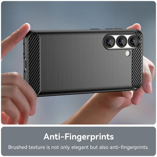 Techsuit - Karbon Szilikon - Samsung Galaxy S25 - Fekete tok - 2