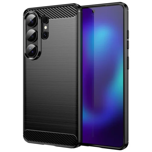 Samsung Galaxy S26 Ultra Fekete Techsuit Carbon Silicone tok - 1