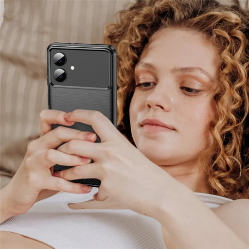 Samsung Galaxy S26 Edge Fekete Techsuit Carbon Silicone tok - 6