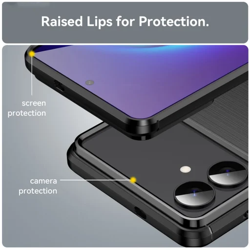 Samsung Galaxy S26 Edge Fekete Techsuit Carbon Silicone tok - 5