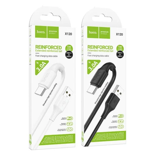 1 m Hoco X120 3A Type-C USB kábel fehér - 6