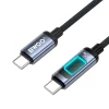 BWOO X324CC fonott gyors töltőkábel fénykijelzővel PD 60W USB-C - USB-C - 2
