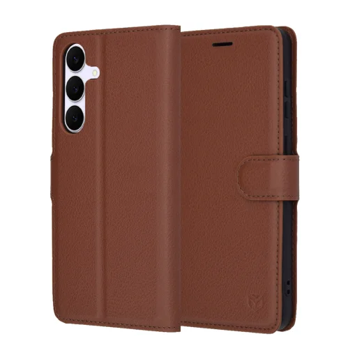 Samsung Galaxy S25 FE Barna Techsuit - Leather Folio tok - 1