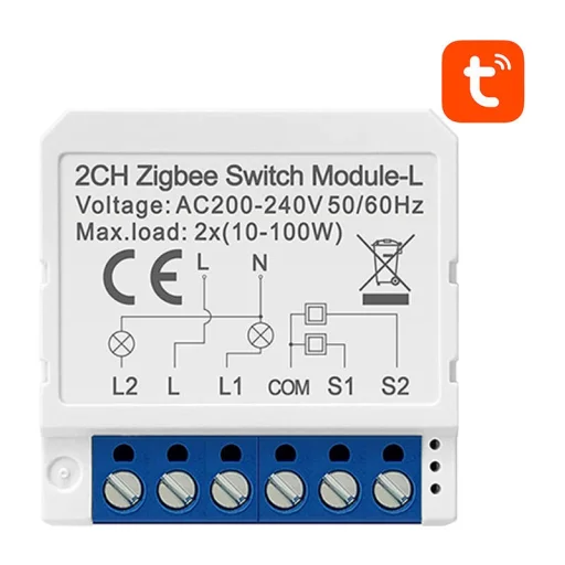 Smart Switch Module ZigBee Avatto LZWSM16-W2 No Neutral TUYA - 1