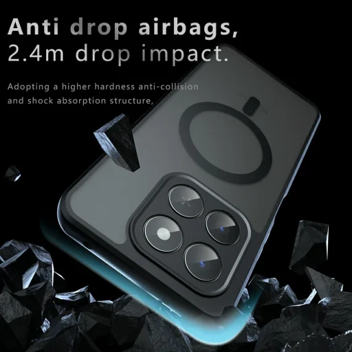 Honor 400 Smart / X7d 4G - Techsuit PureFrost MagSafe - Matt Fekete tok - 4