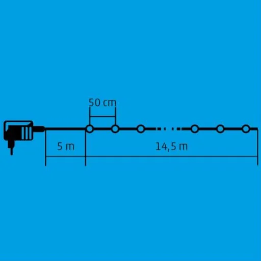 Home LPL 30M fényfüzér, 30 db LED gömb, színes, IP44, kültéri, beltéri - 2
