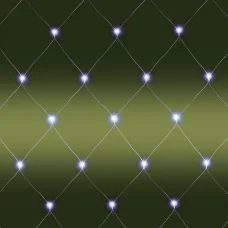 Home KLN 240C/WH LED-es háló, 3x3 m / 240 db hidegfehér LED, zöld vezeték, állófényű, hálózati adapter, kül- és beltéri kivitel