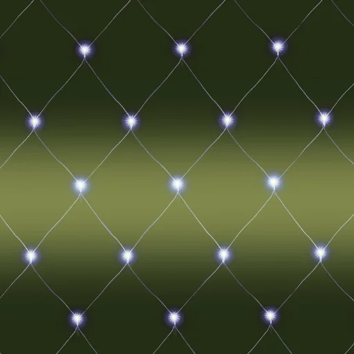 Home KLN 240C/WH LED-es háló, 3x3 m / 240 db hidegfehér LED, zöld vezeték, állófényű, hálózati adapter, kül- és beltéri kivitel - 1