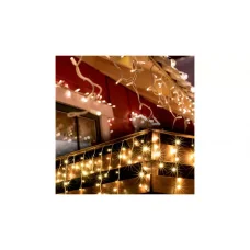 Home KKF 308/WW LED-es fényfüggöny, 10 m / 300 db melegfehér LED, 8 fényprogram, fehér vezeték, hálózati adapter, kül- és beltéri kivitel