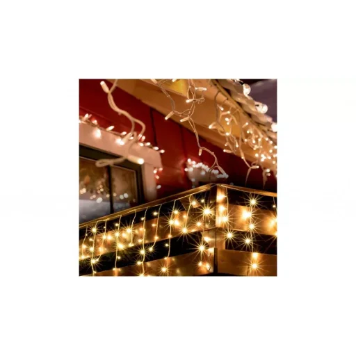 Home KKF 308/WW LED-es fényfüggöny, 10 m / 300 db melegfehér LED, 8 fényprogram, fehér vezeték, hálózati adapter, kül- és beltéri kivitel - 1