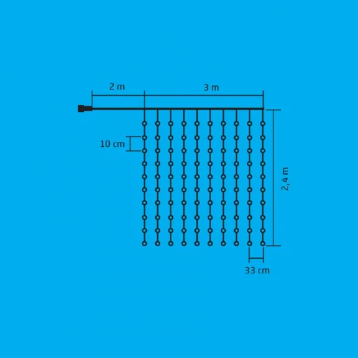 Home MLF 240 RGB SMART micro LED-es fényfüggöny, 3x2,4 m / 240 RGB micro LED, smart, távirányító, USB csatlakozó, beltéri kivitel - 2