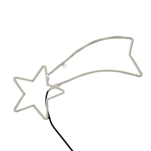 Home NEON 1 hullócsillag figura, LED-es neon fény, két oldalú, fém váz, IP44, kültéri, beltéri, jégkék - 2