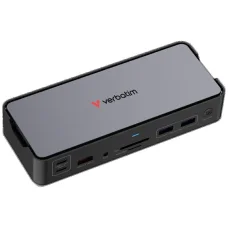 Verbatim Pro 15 az 1-ben USB-C dokkolóállomás - 2xHDMI/DisplayPort/RJ45/4xUSB-A/4xUSB-C/SD/microSD/Audio