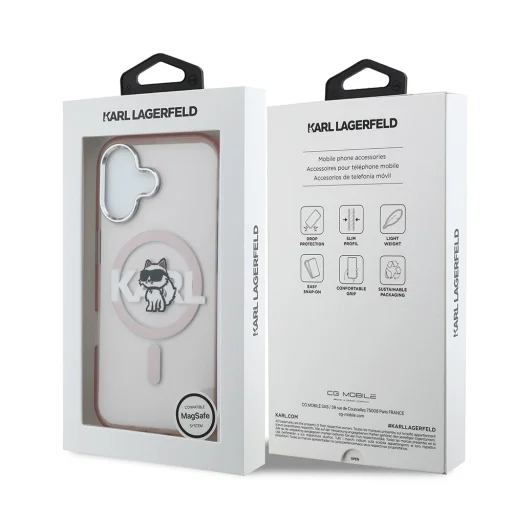 iPhone 17 Karl Lagerfeld - IML Choupette Sketch Logo MagSafe (KLHMP17SHGCHGKBP) - Pink tok - 7