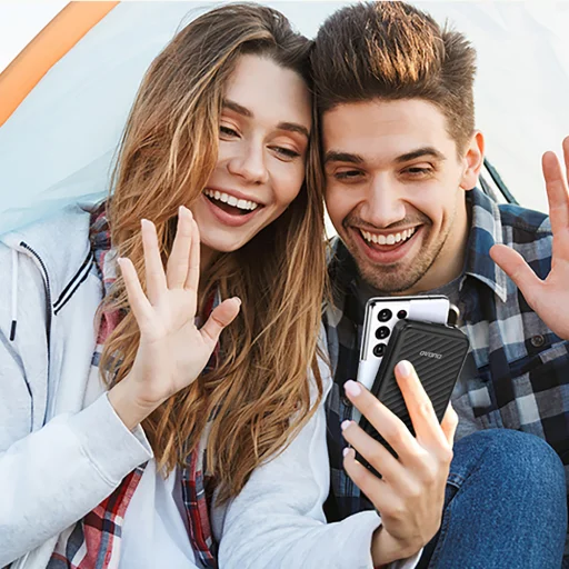 Dudao K11 10000mAh powerbank beépített kábelekkel - fekete - 6