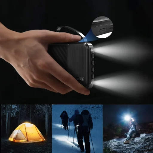 Dudao K11 10000mAh powerbank beépített kábelekkel - fekete - 3