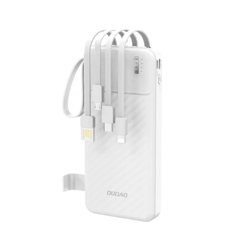 Dudao K11 10000mAh Powerbank beépített kábelekkel - Fehér - 1