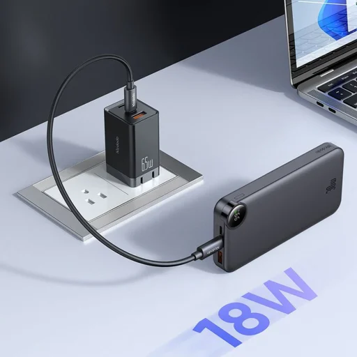 Power Bank (MC-3850) - USB-C port, 10000mAh, 30W, LED kijelző - Fekete Mcdodo - 3