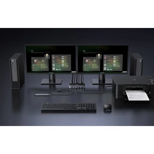 UGREEN AK700 Dual Monitor KVM Switch DisplayPort 2 In 2 - 4