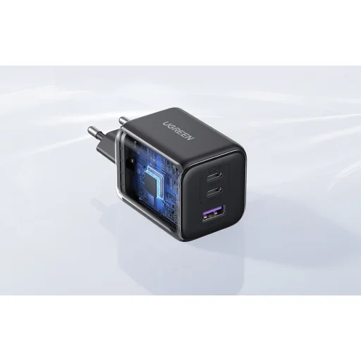 UGREEN X527 2xUSB-C + USB 45W GaN töltő adapter (fekete) - 6