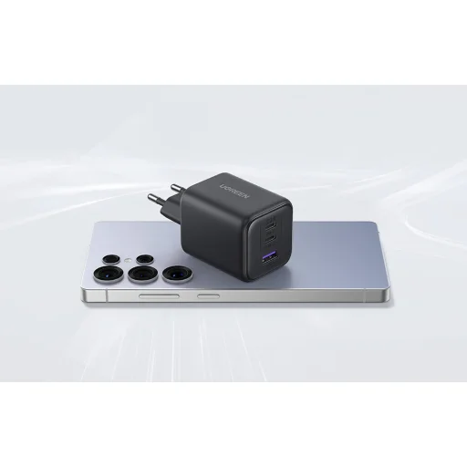 UGREEN X527 2xUSB-C + USB 45W GaN töltő adapter (fekete) - 5