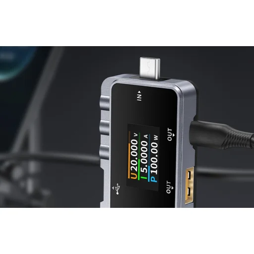 FNIRSI FNAC-28 2 az 1-ben USB teszter USB-C USB-A - 6