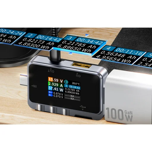 FNIRSI FNAC-28 2 az 1-ben USB teszter USB-C USB-A - 4