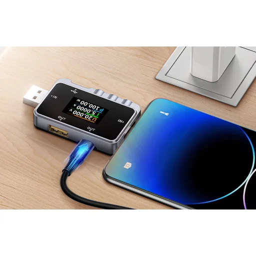 FNIRSI FNAC-28 2 az 1-ben USB teszter USB-C USB-A - 5