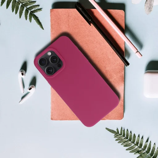 Silicone Lite tok iPhone 13 Pro málnaszínű - 6