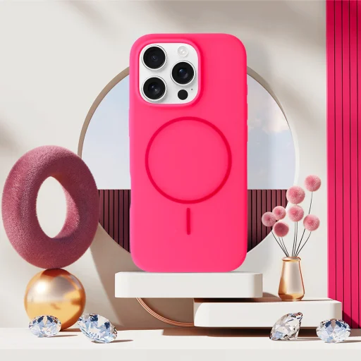 Magsafe Slim Szilikon tok iPhone 16 Plus pink - 5