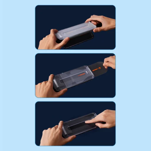 Baseus Full Screen Tempered Glass for iPhone 14 Pro Max with Speaker Cover 0.4mm + Mounting Kit - 12