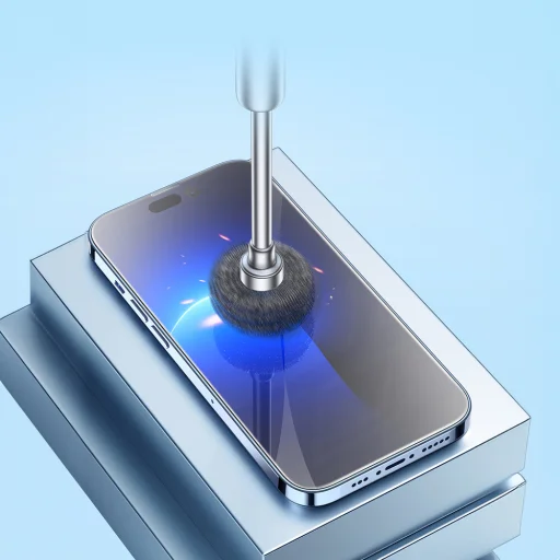 Baseus Full Screen Tempered Glass for iPhone 14 Pro Max with Speaker Cover 0.4mm + Mounting Kit - 15