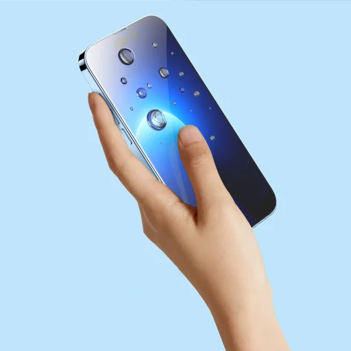 Baseus Full Screen Tempered Glass for iPhone 14 Pro Max with Speaker Cover 0.4mm + Mounting Kit - 17