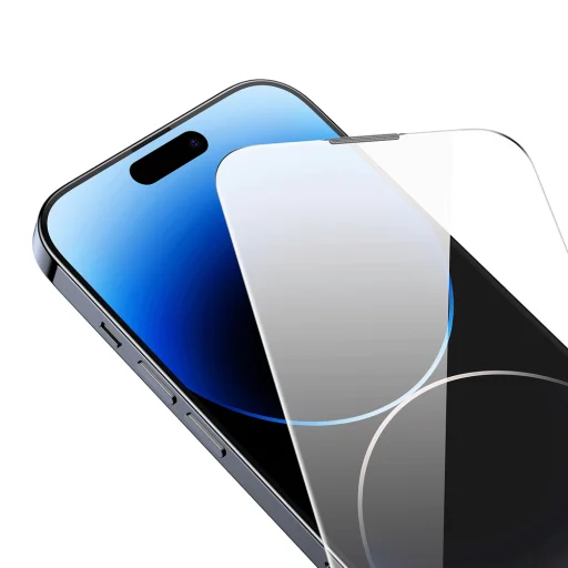 Baseus Full Screen Tempered Glass for iPhone 14 Pro Max with Speaker Cover 0.4mm + Mounting Kit - 4