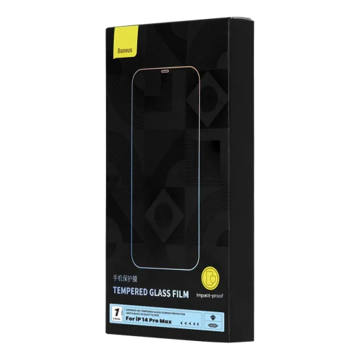 Baseus Full Screen Tempered Glass for iPhone 14 Pro Max with Speaker Cover 0.4mm + Mounting Kit - 5