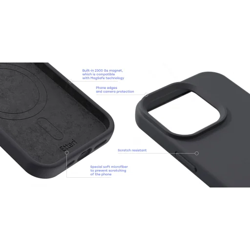 Etteri Szilikon Mágneses tok iPhone 16 Pro Max 6,9" fekete tok - 17