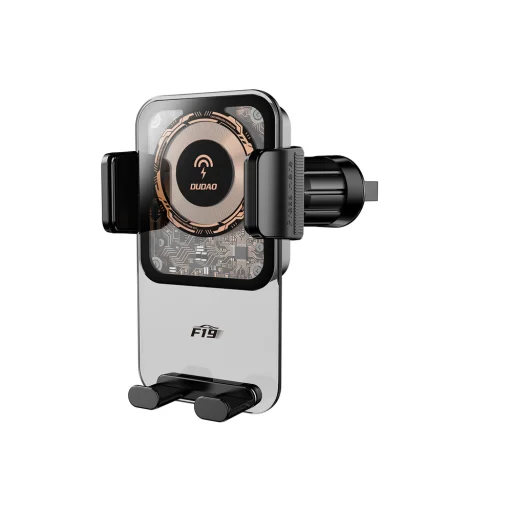 Dudao F19 autós tartó vezeték nélküli töltővel - fekete - 2