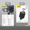 Dudao A67EU GaN 67W fali töltő beépített visszahúzható USB-C Power Delivery gyors töltő kábellel - Fekete thumbnail