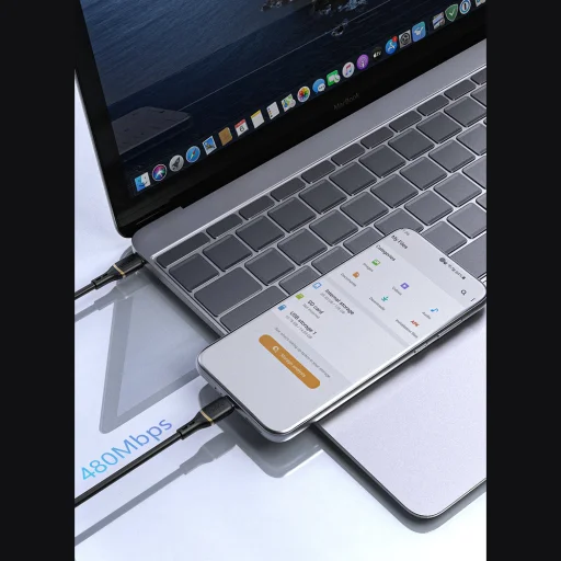 Dudao L25C USB-C - USB-C szilikon kábel 60W 1m - Fehér - 7