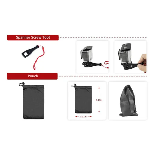  GoPro Action Camera Fekete Techsuit - Accessory Kit CamQuest 15in1 (SA15) - 7