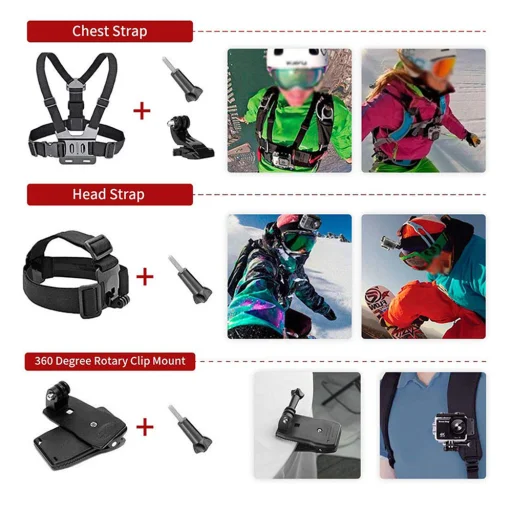  GoPro Action Camera Fekete Techsuit - Accessory Kit CamQuest 15in1 (SA15) - 3