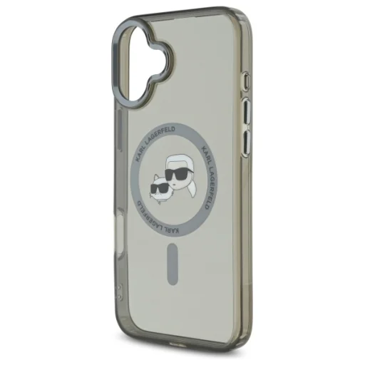 iPhone 16 Plus tok Karl Lagerfeld KLHMP16MHLSKCK fekete kemény tok IML Metal Karl&Choupette Head - 6