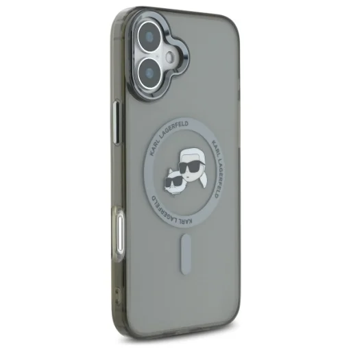 iPhone 16 Plus tok Karl Lagerfeld KLHMP16MHLSKCK fekete kemény tok IML Metal Karl&Choupette Head - 4