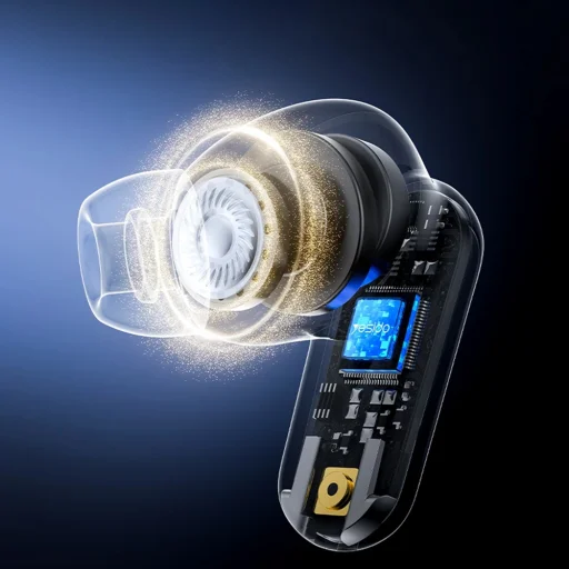 Yesido Wireless Fülhallgató (TWS38) - Track System Sztereó, Mikrofon, Bluetooth 5.4, Fülbe helyezhető kialakítás, 250 mAh - fehér - 5