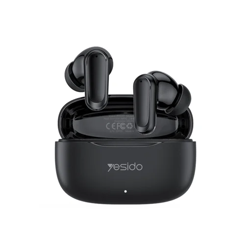 Wireless Earbuds Yesido - Track System Stereo, Mikrofon, Bluetooth 5.4, Fülbe helyezhető kialakítás, 250mAh - Fekete (TWS38) - 1