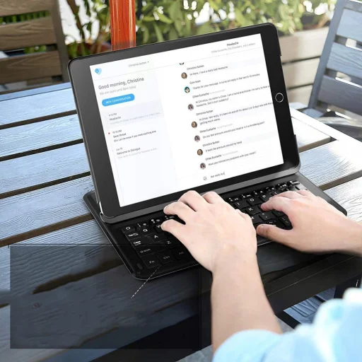 Apple iPad 10.2'' 2019/2020/2021 Infiland Tok Bluetooth Billentyűzettel Fekete - 5