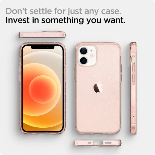 iPhone 12 mini Spigen Liquid Crystal tok Glitter Rose (ACS01742) - 7