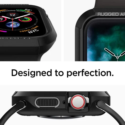 Spigen Rugged Armor puzdro na Apple Watch 3/4/5/6/7/8/SE (38/40/41 mm) čierne, bez remienka (061CS24480) - 3